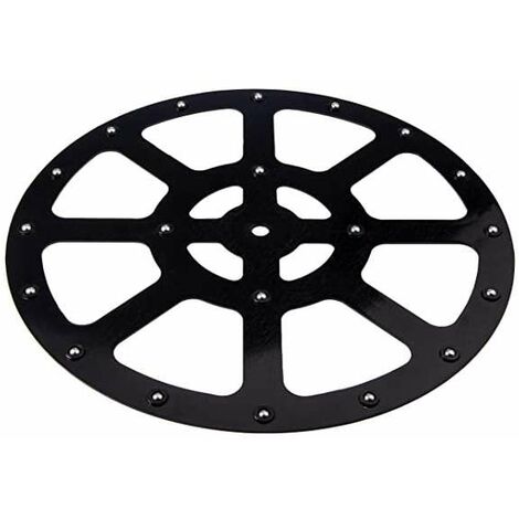 Cyclingcolors – Plaque pivotante 360° sur roulement à billes – Capacité 100kg – Plastique Delrin noir – Diamètre 292mm – Ferrure pour meubles et tables