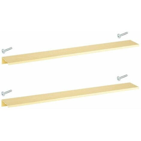 Cyclingcolors – Poignée de meuble 2x acier doré brossé 180mm – Entraxe 160mm – À visser – Extra plate pour cuisine et salle de bain
