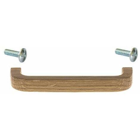 Cyclingcolors – Poignée de meuble en bois chêne laqué – Entraxe 128mm – Longueur 140mm – Hauteur 21mm – Vis incluses pour armoire et tiroir
