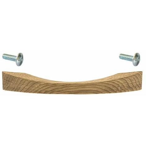 Cyclingcolors – Poignée de meuble en bois chêne laqué – Entraxe 128mm – Longueur 175mm – Hauteur 27mm – Vis incluses pour placard et tiroir
