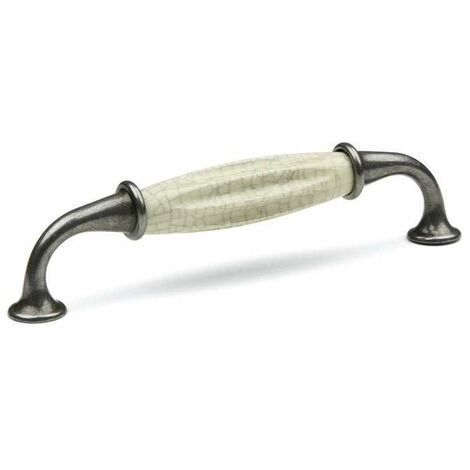 Cyclingcolors – Poignée de meuble rustique en métal finition porcelaine – Entraxe 128mm – Longueur 138mm – Hauteur 34mm – Pour tiroirs et portes de placard