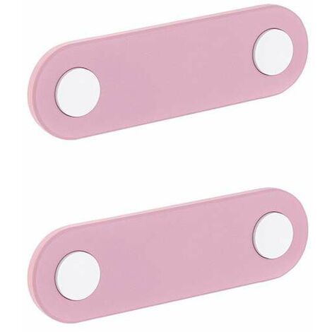 Cyclingcolors – Poignée de meuble plastique 2x – Entraxe 96mm – Hauteur 25,5mm – Blanc et rose pour tiroirs et armoires enfants
