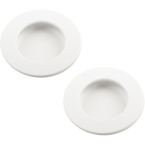 Cyclingcolors – Poignée ronde encastrable Ø 60mm – Plastique blanc – Pour meubles et portes coulissantes – Montage dans trou de 50mm