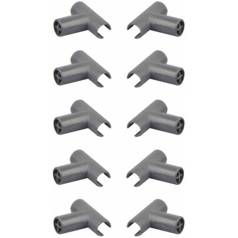 Cyclingcolors – Raccord équerre de fixation PVC 10x – Pour traverse ronde Ø11mm – Couleur gris foncé – Connecteur pour tube et tringle