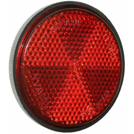 Cyclingcolors – Réflecteur catadioptre arrière rouge rond 60mm à visser – Visibilité accrue pour vélo, remorque, tracteur – Conception universelle