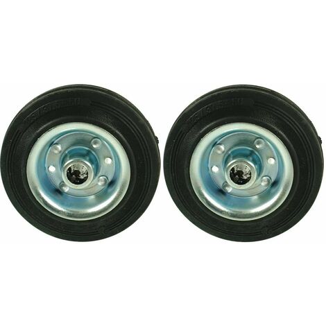 Cyclingcolors – Roue pleine 75mm – Jante acier et pneu caoutchouc – Capacité 50kg – Pour chariots et servantes – Température -20 à +60 ºC