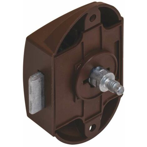 Cyclingcolors – Serrure monopoint en applique marron – Pêne dormant 25mm – Installation rapide pour porte, portail, meuble, salle de bain, cuisine