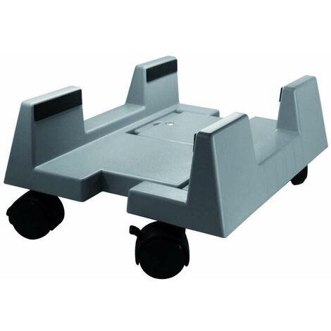Cyclingcolors – Support d'unité centrale PC à roulettes pivotantes verrouillables – Réglable de 15 à 25,4 cm – Plastique gris – Rangement pratique informatique