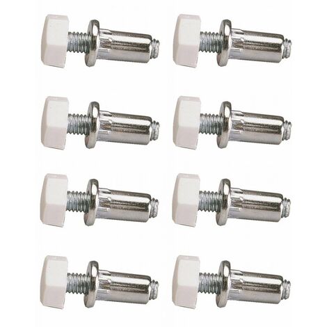 Cyclingcolors – Vérin pour meuble M6 – Réglable en hauteur avec patin plastique – Tête hexagonale – Lot de 8 pièces pour stabilisation meubles