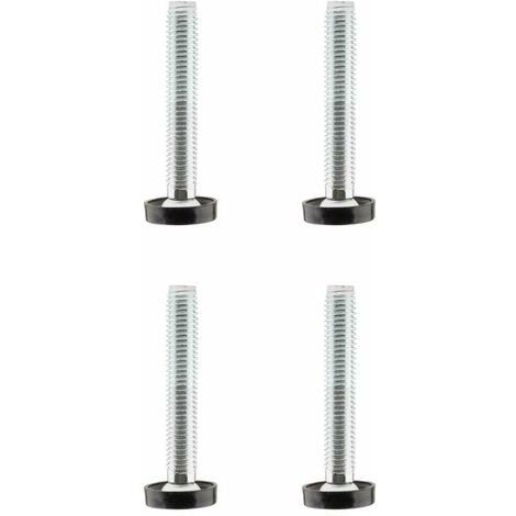 Cyclingcolors – Vérin réglable pour meuble – Lot de 4 – Longueur 80mm – Tête en plastique noir lisse – Diamètre filetage M10