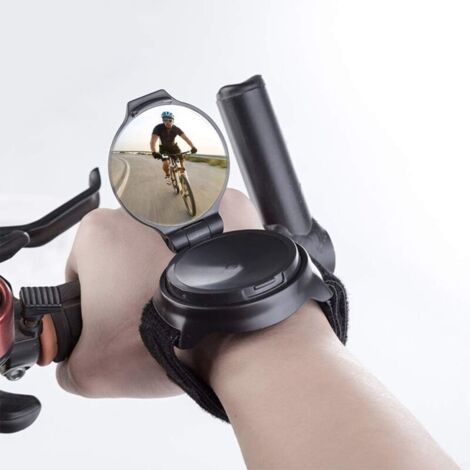 Cyclisme Vélo Vélo Vue Arrière Miroir Poignet Garde Bracelets Retour Miroir, Rétroviseur Universel pour Le Poignet, Portable et 360° réglable Bike Mirror de Course électronique, vélo