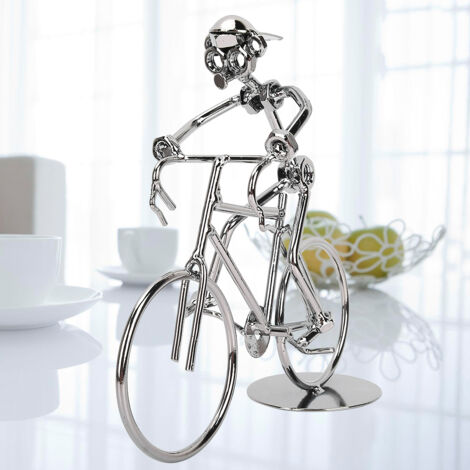 Cycliste Vintage en Métal Miniature - Idée Cadeau Bureau ou Décoration Vélo Ancien