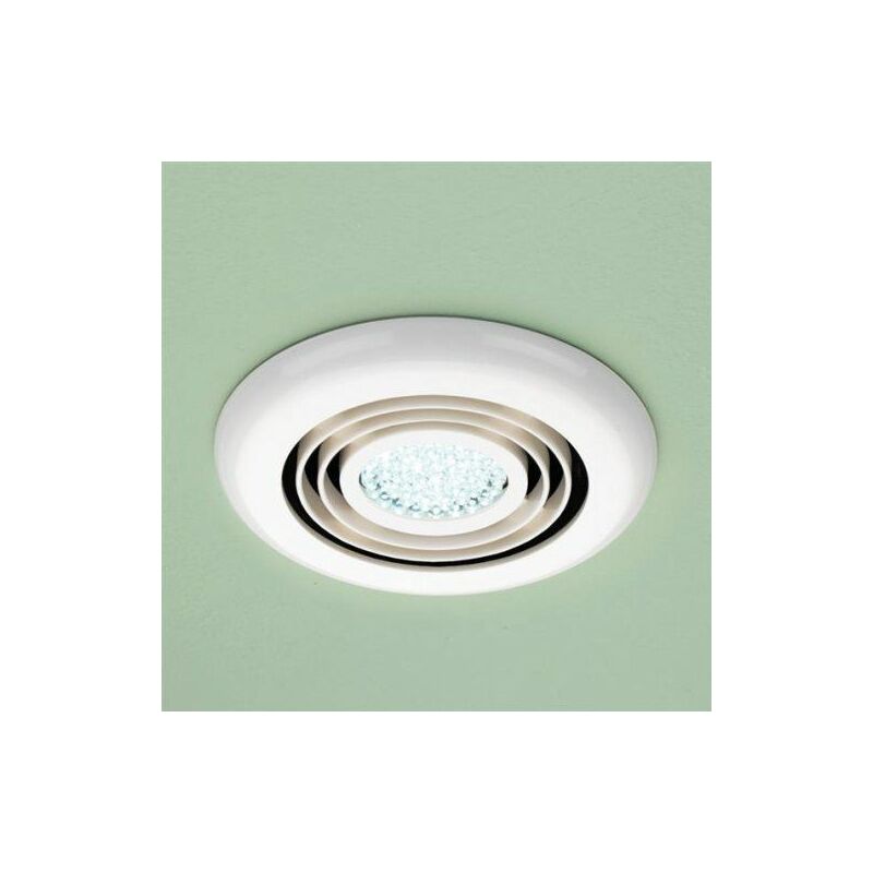 HiB Cyclone Wet Room Inline Fan - White LED Cool White Showerlight - 32600 - White
