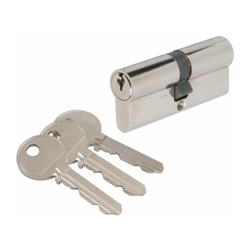 Cylindre 2 entrées nickelé - 36 x 36 mm - ptt / edf Grappin Annat Como