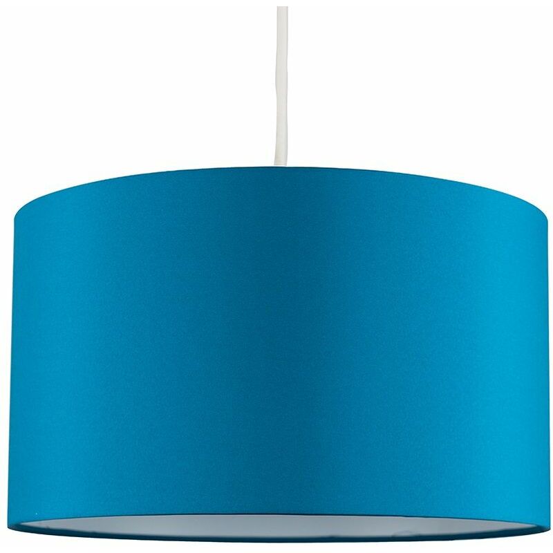 Minisun - Reni Fabric Drum Light Shade - Blue - 35cm