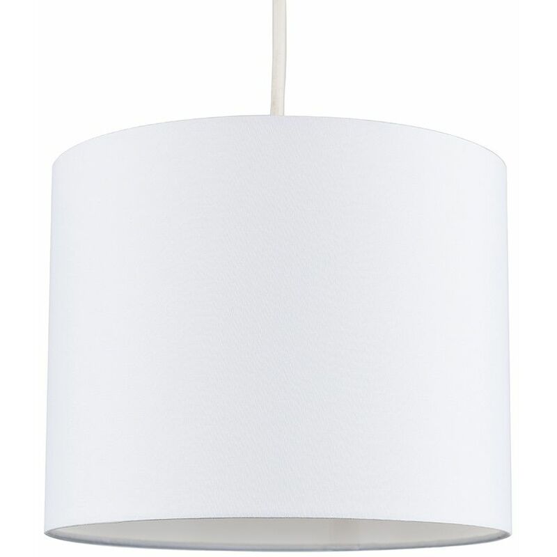 Reni Fabric Drum Light Shade - White - 25cm