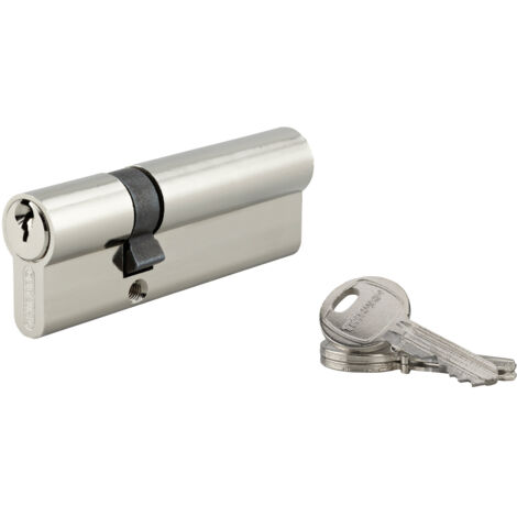 Thirard – Cylindre de serrure européen 30 x 60 mm – 5 goupilles – 3 clés en acier nickelé – Panneton anti-arrachement – Sécurité 6/10