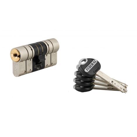 Thirard – Cylindre de serrure double entrée 32x32mm – Nickelé mat – Anti-arrachement et anti-perçage – 5 clés – 4 doubles goupilles + 1 magnétique