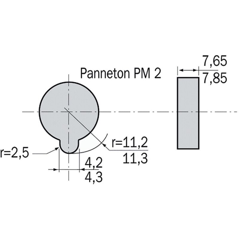 Cylindre à bouton 5 goupilles 5G B30x30 à panneton réduit PM2 sur variure MV1 Heracles C100B10PM2MV