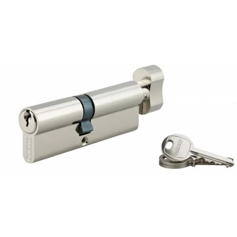 Cylindre à bouton 90 x 32 mm nickelé 3 clés