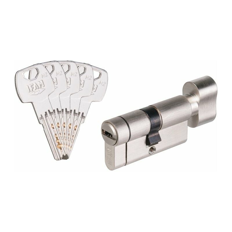 Ifam - Cylindre à bouton F6S+ sécable varié nickelé - B30 x 30 mm