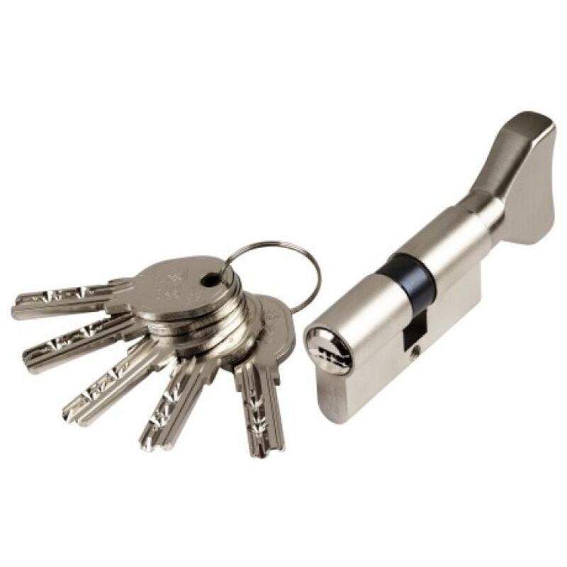 Cylindre à bouton type ISR6 sur numéro suivi agl 697 laiton nickelé 3 clés 30 x B40 mm Iseo City