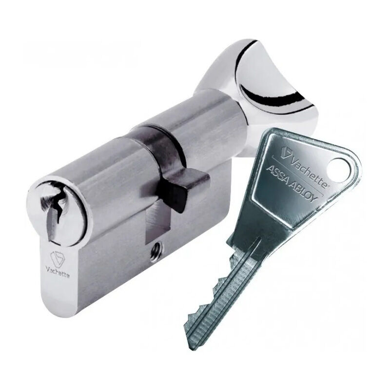 VACHETTE Cylindre europ&eacute;en - bouton nickel&eacute; - 30x30 mm