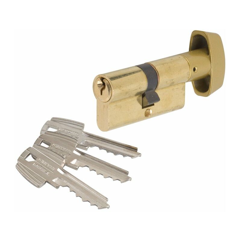 Cylindre à bouton varié laitonné - B30 x 30 mm - TE5 - Tesa