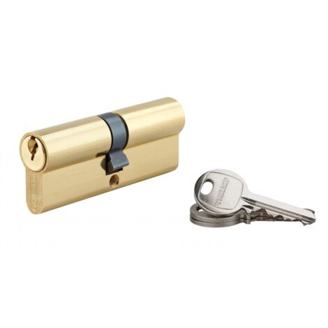 Thirard – Cylindre de serrure cranté 40 x 40 mm – 5 goupilles – Panneton anti-arrachement – 3 clés en acier nickelé