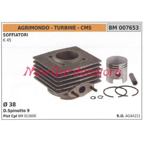 Cylindre à segments de piston AGRIMONDO moteur de soufflerie K 45 007653