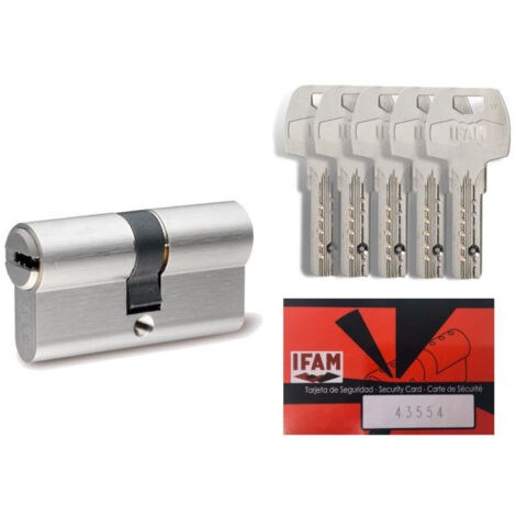 Cylindre de serrure 30 x 30 mm – 6 goupilles anti-bumping – 5 clés réversibles – Fonction débrayable pour sécurité renforcée – Ifam