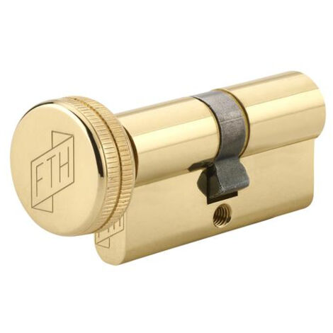 Cylindre de serrure à bouton FTH 6G, 40Bx30mm, cylindre et clés en laiton, 3 clés plates réversibles - FTH
