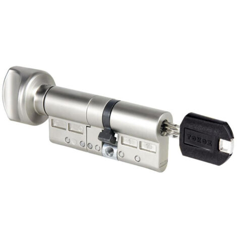 Cylindre de serrure à bouton haute sécurité 30 x 30 mm – 5 clés protégées – Serrure à disques rotatifs inox – Résistant au perçage – Tokoz