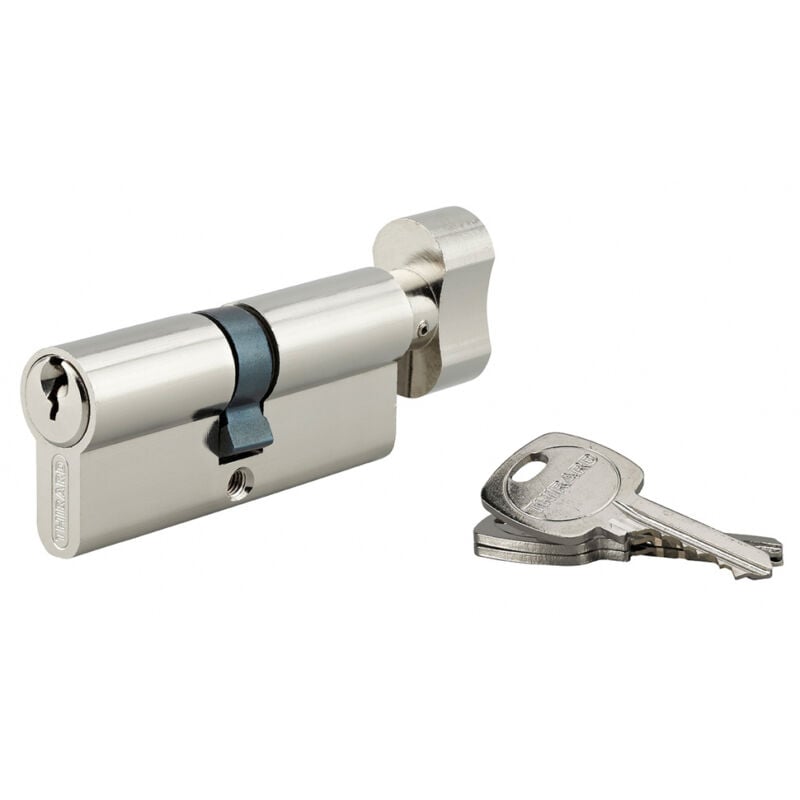 Thirard - Cylindre de serrure à bouton std, anti-arrachement, 35Bx30mm, nickelé, 3 clés