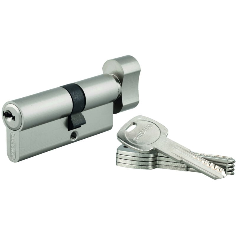 Cylindre de serrure à bouton Trafic 6 unikey (achetez-en plusieurs, ouvrez avec la même clé), 30Bx40mm, 5 clés