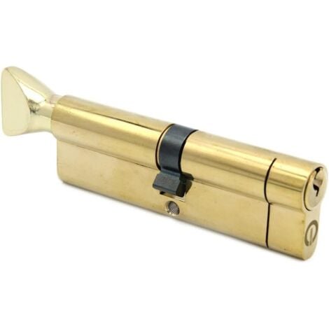 CHENDYY Cylindre de serrure antivol à bouton, trois clés, adapté à tous types de portes, laiton, 50/50T (100mm)