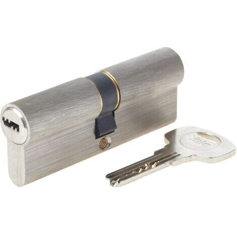 Cylindre de Serrure Débrayable 30x40 mm, 6 Goupilles - Porte Extérieure, Porte Intérieure, Porte d'Entrée - YC1000+ - 4 Clés réversibles, Nickelé