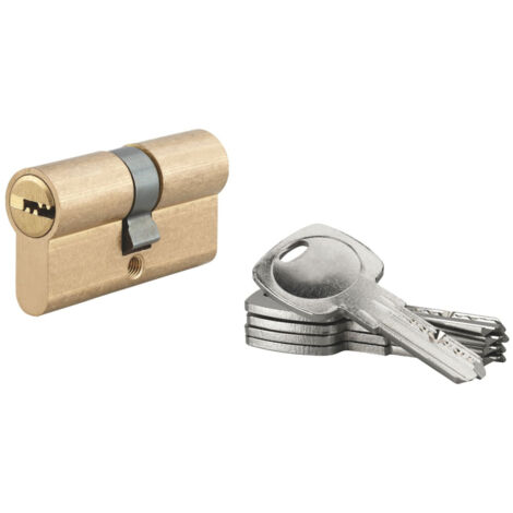 Cylindre de serrure double entrée 30x30mm – Laiton anti-arrachement – 5 clés – 6 goupilles – Sécurité 4/10 pour portes d'entrée – SP