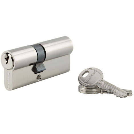 Cylindre de serrure double entrée HG5 UNIKEY (achetez-en plusieurs, ouvrez avec la même clé), 30x40mm, 3 clés, nickel - THIRARD