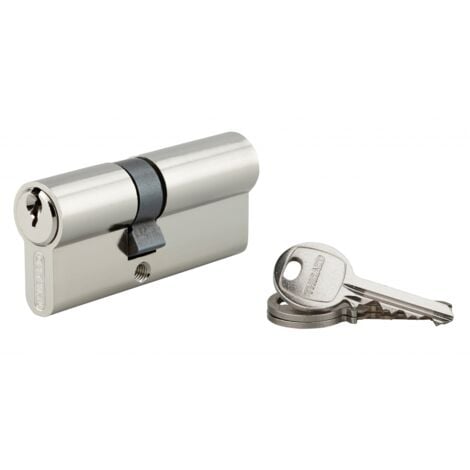 THIRARD Cylindre de serrure double entrée SA, 30x40mm, anti-arrachement, nickel, vis 45mm 3 clés