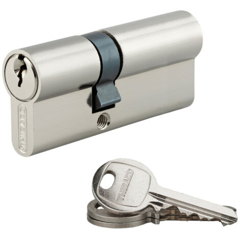 Cylindre de serrure double entrée SA UNIKEY (achetez-en plusieurs, ouvrez avec la même clé),  30x55mm, 3 clés, nickelé - THIRARD