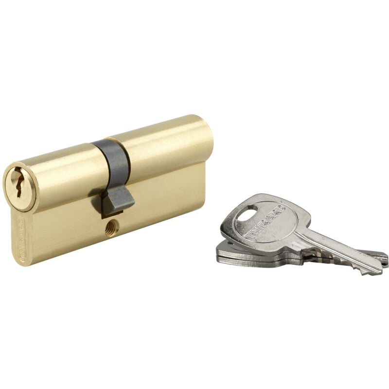 Thirard - Cylindre de serrure double entrée std, 30x65mm, anti-arrachement, laiton, 3 clés