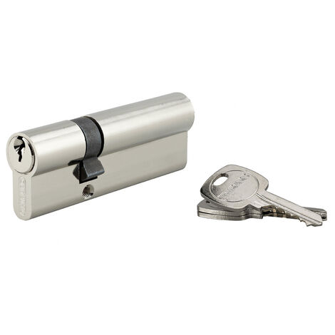 Cylindre de serrure double entrée STD UNIKEY (achetez-en plusieurs, ouvrez avec la même clé), 30x60mm, 3 clés, nickelé - THIRARD