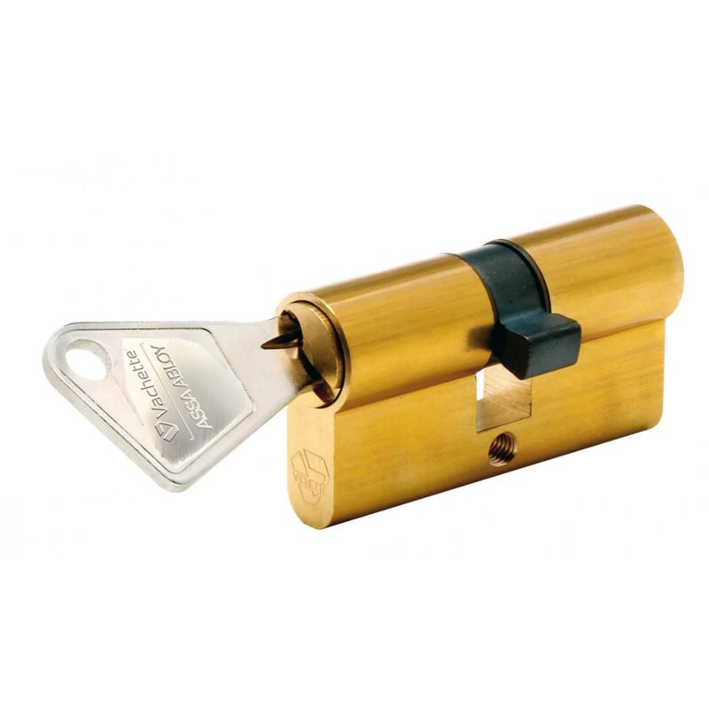 Cylindre de serrure laiton V5, 40x40 mm, 5 goupilles, 3 clés réversibles