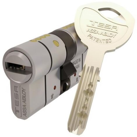Cylindre de sûreté type T70 à clé réversible brevetée fonction clé de secours 5 clés 30 x 30 - Laiton nickelé