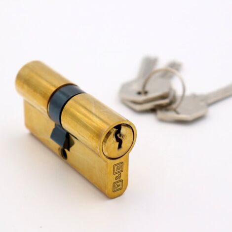 Cylindre Double, 30 mm, pour Porte, Laiton, Fourni avec 3 clés, Serrure, Fermeture