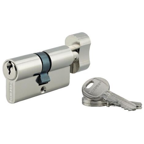 Cylindre double à bouton varié HG5 sur PG pour locaux non sensibles fintion nickelé 3 clés 30 x B30 - THIRARD