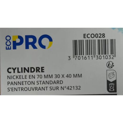 Cylindre double entrée 5 goupilles - série 7001 VACHETTE - S'entrouvrant - 30 x 30 - N° L00077
