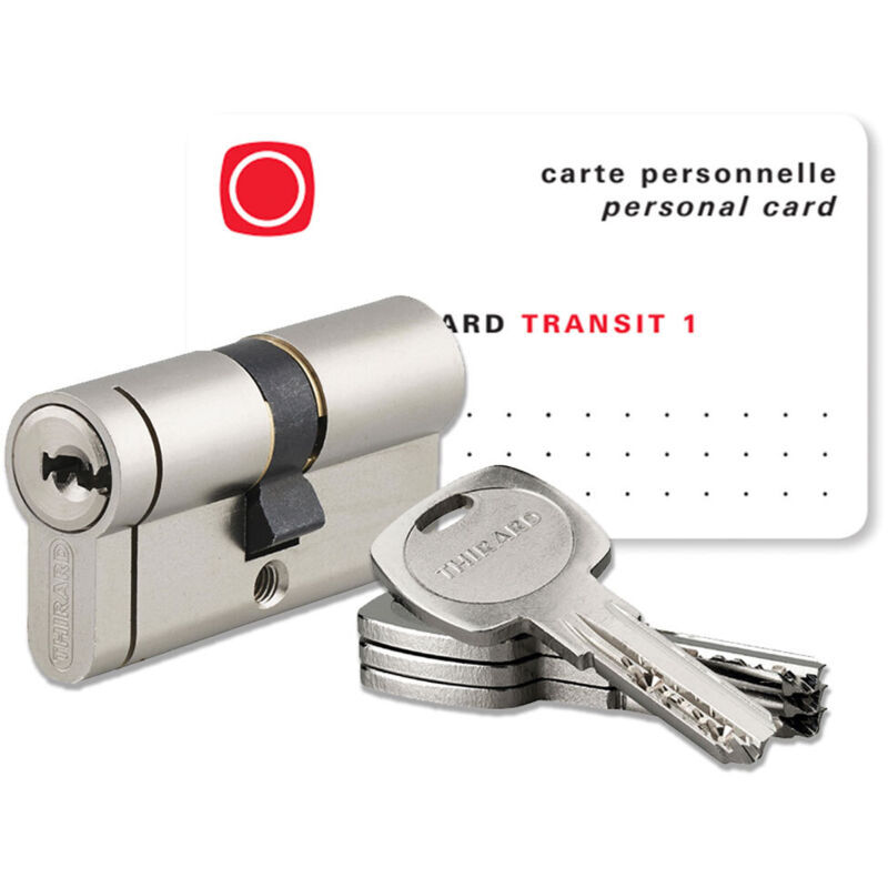 Cylindre double entrée Transit 1, 35x45mm, nickelé, 5 clés
