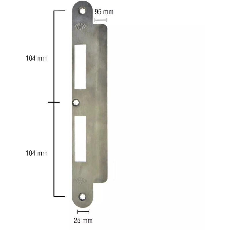 Serrure à larder Multibat 4622 conservatoire axe 50 têtière 25 mm bouts ronds gâche acier inox main droite réversible - jpm